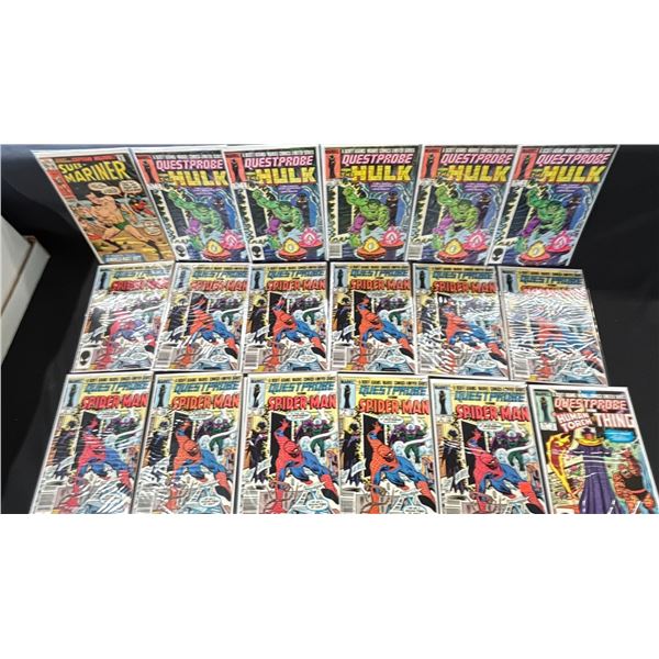 BOX OF ASSORTED COMIC BOOKS INCLUDING; SUB-MARINER, QUESTPROBE, NTH MAN, NICK FURY AGENT OF SHIELD