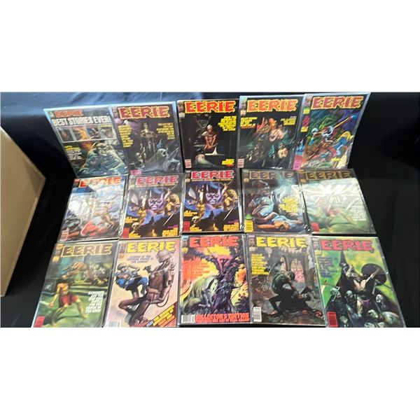 BOX OF ASSORTED WARREN MAGAZINE EERIE COMIC BOOKS