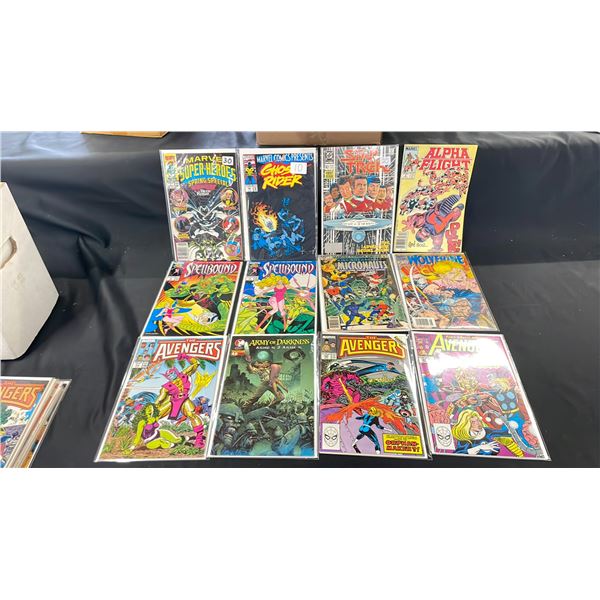 BOX OF 96 ASSORTED COMIC BOOKS INCLUDING; BATMAN, SPIDER-MAN, AVENGERS & MORE