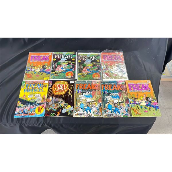 9 ASSORTED THE FABULOUS FURRY FREAK BROTHERS COMICS