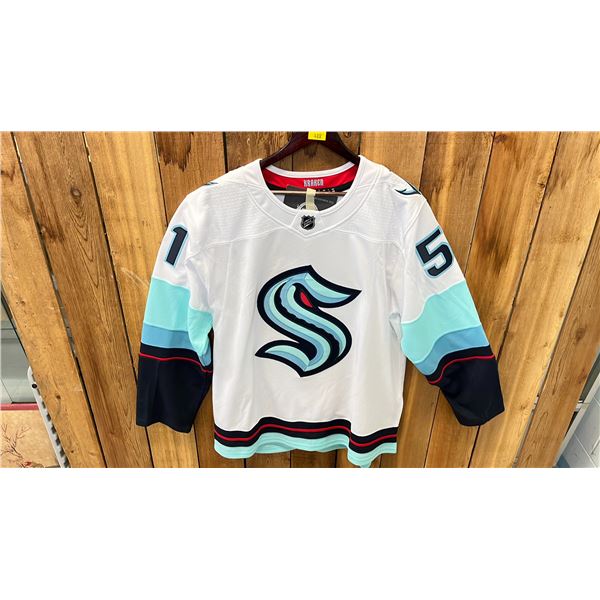 AUTOGRAPHED ADIDAS SEATTLE KRAKEN SHANE WRIGHT JERSEY SIZE 56