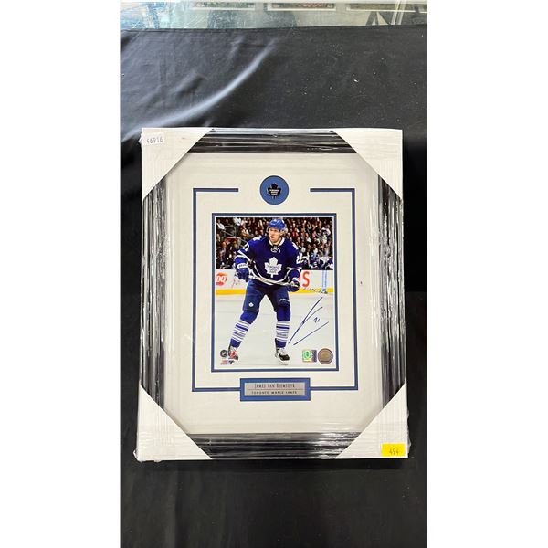 FRAMED AUTOGRAPHED TORONTO MAPLE LEAFS JAMES VAN RIEMSDYK PHOTOGRAPH 16.5" X 21"