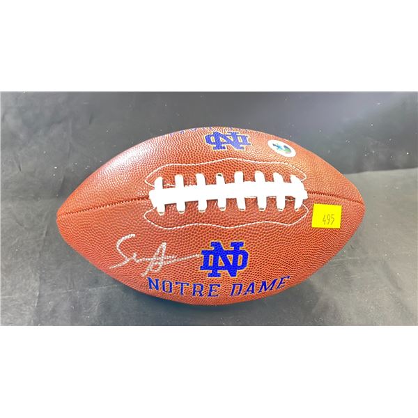 AUTOGRAPHED RUDY NOTRE DAMN FOOTBALL BY SEAN ASTIN