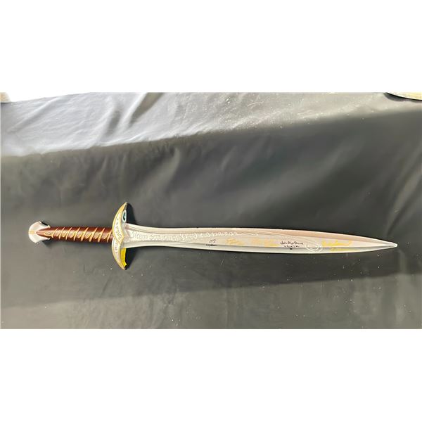 LORD OF THE RINGS STING SWORD AUTOGRAPHED BY ELIJAH WOOD, SEAN ASTIN, JOHN RHYS DAVIES, ANDY