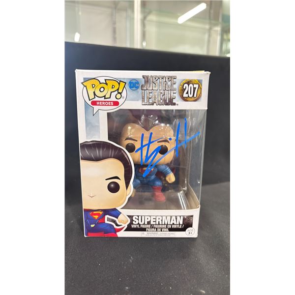 FUNKO POP! HEROES JUSTICE LEAGUE #207 SUPERMAN AUTOGRAPHED BY HENRY CAVILL