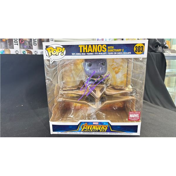 FUNKO POP! AVENGERS INFINITY WAR #303 THANOS WITH SANCTUARY 2 AUTOGRAPHED BY JOSH BROLIN