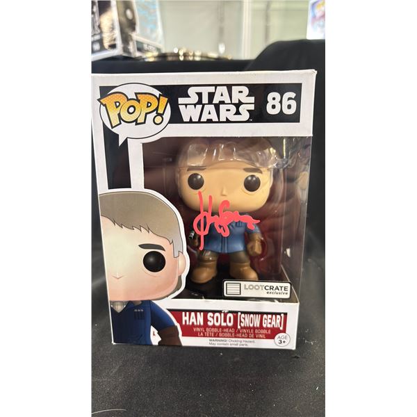 FUNKO POP! STAR WARS #86 HAN SOLO (SNOW GEAR) AUTOGRAPHED BY HARRISON FORD
