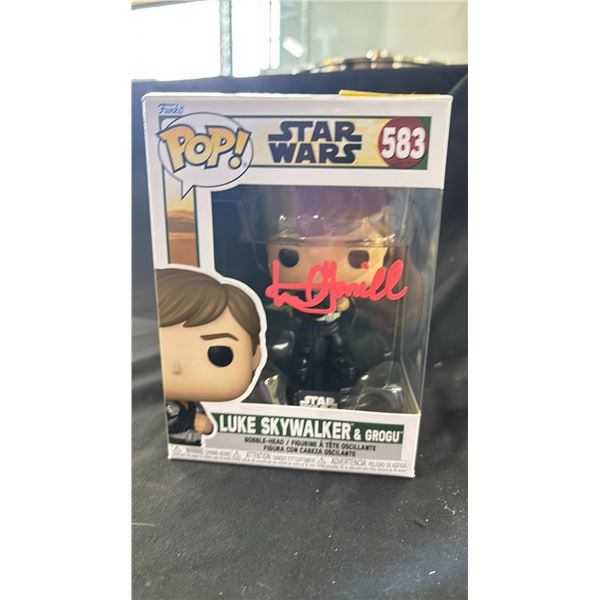 FUNKO POP! STAR WARS #583 LUKE SKYWALKER & GROGU AUTOGRAPHED BY MARK HAMILL