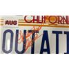 Image 2 : BACK TO THE FUTURE LICENSE PLATE AUTOGRAPHED BY CHRISTOPHER LLOYD