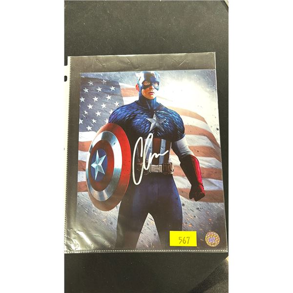 AUTOGRAPHED CHRIS EVANS PHOTO 8" X 10"