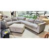 Image 1 : GREY SECTIONAL WITH MATCHING OTTOMAN **MISSING 1 CUSHION/ NO POWER CORD**