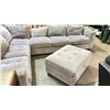 Image 2 : GREY SECTIONAL WITH MATCHING OTTOMAN **MISSING 1 CUSHION/ NO POWER CORD**