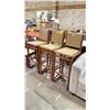 Image 1 : THREE BROWN WOODEN 32"H BAR STOOLS