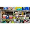 Image 1 : SHELF OF ASSORTED PLANTERS & GARDEN DECOR ITEMS