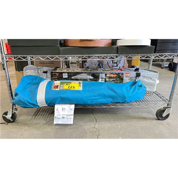 OZARK TRAIL POP UP CANOPY IN A SOFT TRANSPORT CASE & A OZARK CANOPY CHAIR IN A SOFT TRANSPORT CASE