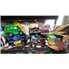 Image 1 : SHELF OF ASSORTED TOYS INCLUDING; ADVENTURE FORCE METAL RACER, MAXX ACTION GARBAGE TRUCK, MARIOKART