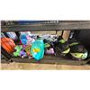 Image 1 : SHELF OF ASSORTED STUFFED TOYS & INFLATABLE BALL