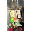 Image 2 : BIN OF ASSORTED ITEMS INCLUDING; HANDBAGS, MAKEUP, LED LAMPS & MORE