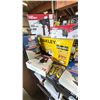 Image 4 : SHELF OF ASSORTED TOOLS INCLUDING; TROLLEY JACK, ANGLE GRINDER, WET/DRY VACUUM & MORE