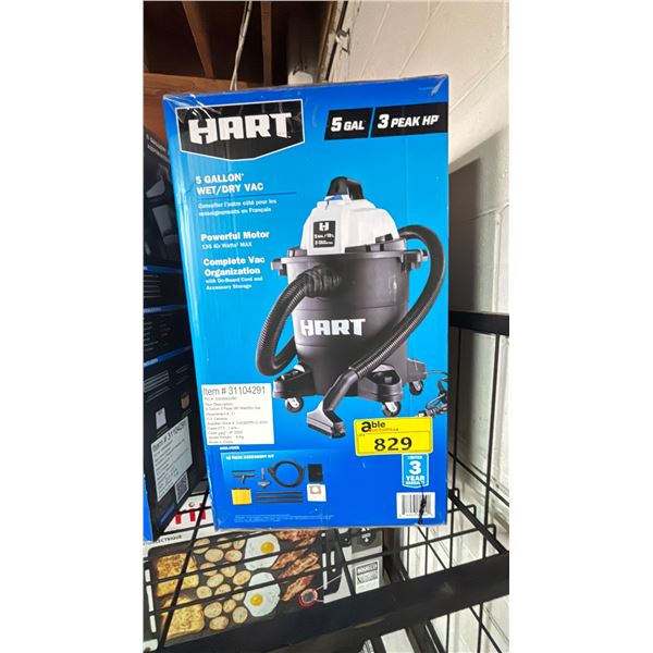 HART 5 GALLON WET/DRY VACUUM