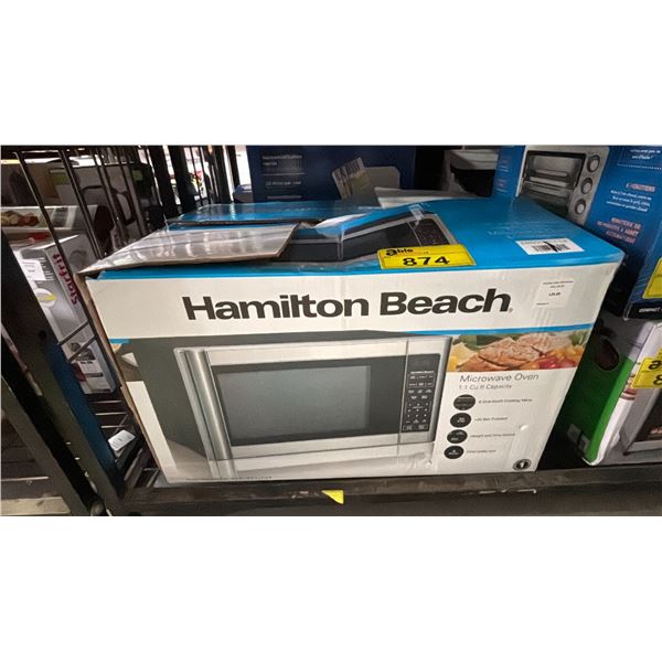 HAMILTON BEACH 1.1 CU. FT. MICROWAVE OVEN