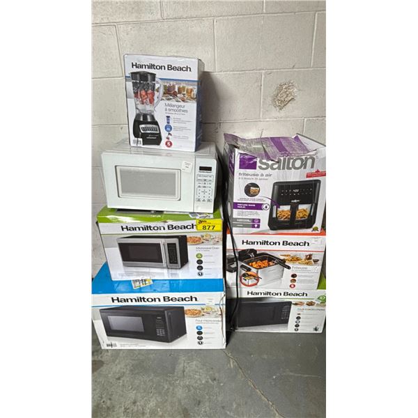 ASSORTED ITEMS INCLUDING; MICROWAVE OVENS, BLENDER, DEEP FRYER & MORE