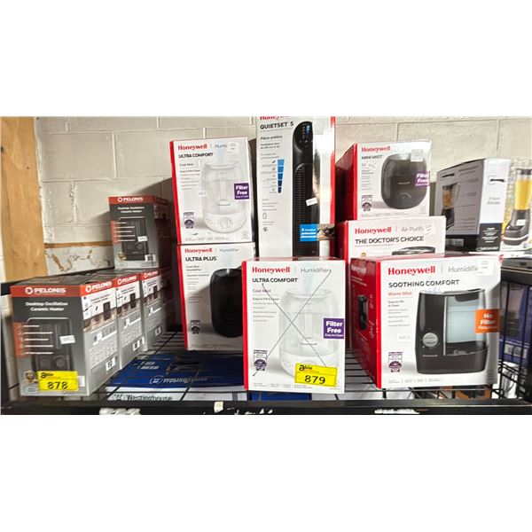 ASSORTED HONEYWELL ITEMS INCLUDING; HUMIDIFIER, AIR PURIFIER, TOWER FAN & MORE