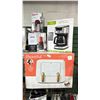 Image 2 : SHELF OF ASSORTED ITEMS INCLUDING; STARFRIT ROCK FAMILY SIZE ELECTRIC GRIDDLE, BEAUTIFUL AIR FRYER,