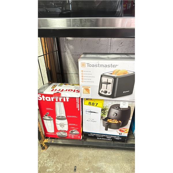 TOASTMASTER TOASTER, MAINSTAYS 2.2 QT. AIR FRYER & STARFRIT BLENDER