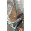 Image 3 : PALLET OF ASSORTED RTA FURNITURE INCLUDING; FARMHOUSE TV STAND, BOOKCASE, QUEEN UPHOLSTERED