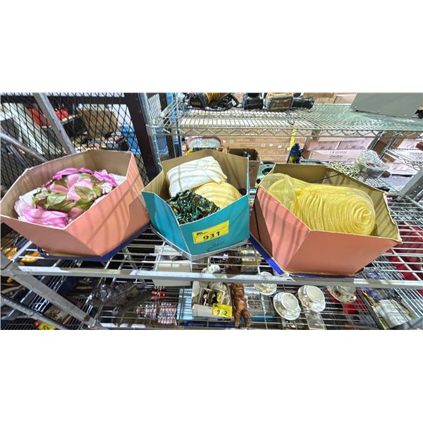 3 BOXES OF ASSORTED FANCY HATS