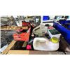 Image 2 : SHELF OF ASSORTED ITEMS INCLUDING; GREASE GUN, MOTOR OIL, SEALANT & MORE