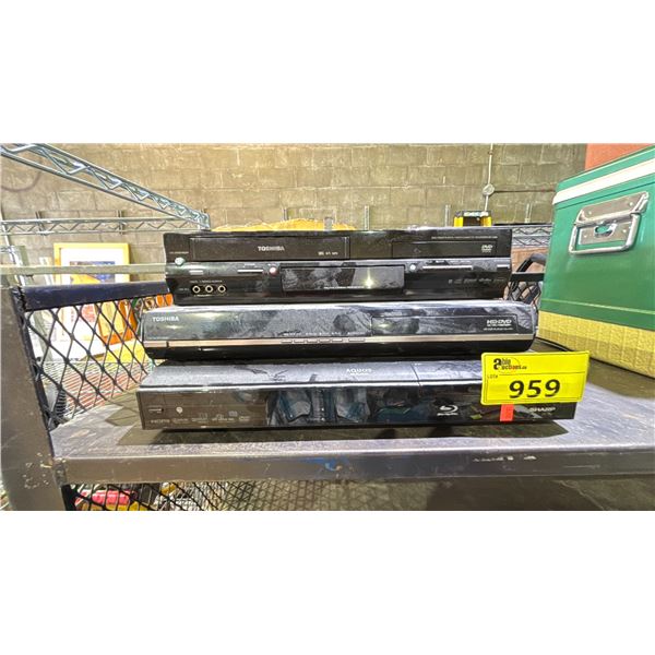 SHARP BLU RAY PLAYER, TOSHIBA DVD PLAYER & TOSHIBA MULTIMEDIA PLAYER
