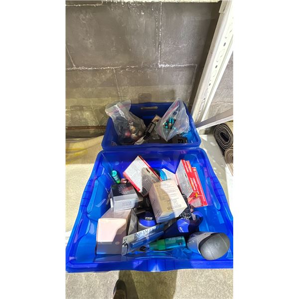 2 BINS OF ASSORTED BEAUTY & HYGIENE PRODUCTS