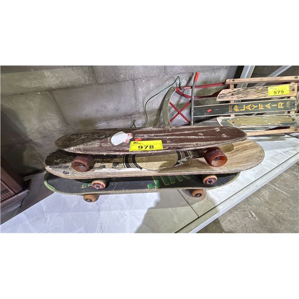 3 ASSORTED SKATEBOARDS