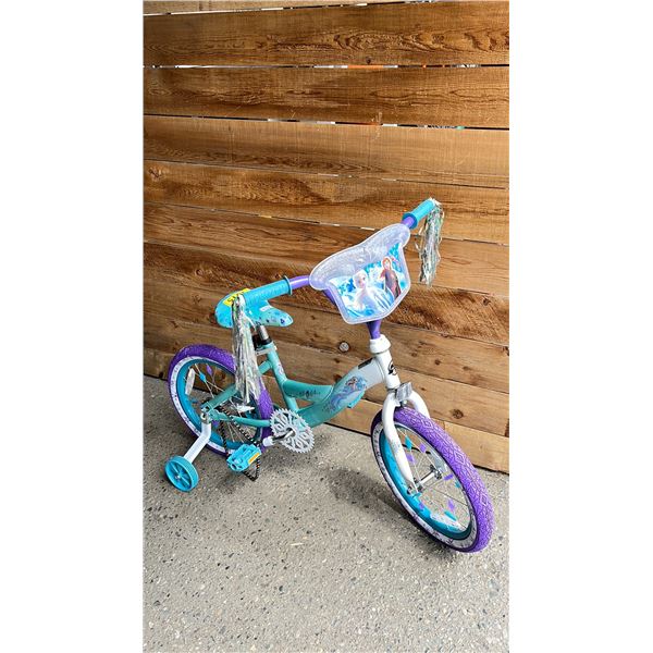 HUFFY FROZEN KIDS BIKE WITH TRAINING WHEELS