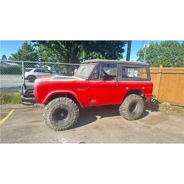 1966 FORD BRONCO, 2DR SUV, RED, VIN 01SFL751839