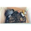 Image 1 : WOODEN CRATE WITH ASSORTED HOSE & 4 ASSORTED FUEL FILTERS *MUST TAKE ALL*