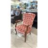 Image 2 : PINK UPHOLSTERED VINTAGE LOOK CHAIR