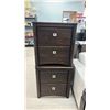 Image 1 : PAIR OF DARK WOODEN 2 DRAWER NIGHT STANDS