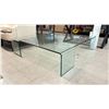 Image 2 : FIAM ITALIA GLASS COFFEE TABLE - 47.5"W X 47.5"D X 12"H *HAS A CHIP ON ONE LEG*