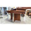 Image 2 : ROUND CHERRYWOOD 5' DIAMETER X 30.5"H DINING TABLE WITH LEAF - LEAF MEASURES 25"D