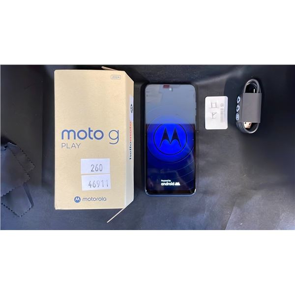 2024 MOTOROLA MOTO G PLAY SMART PHONE XT24T3-2 WITH CHARGER & ORIGINAL BOX