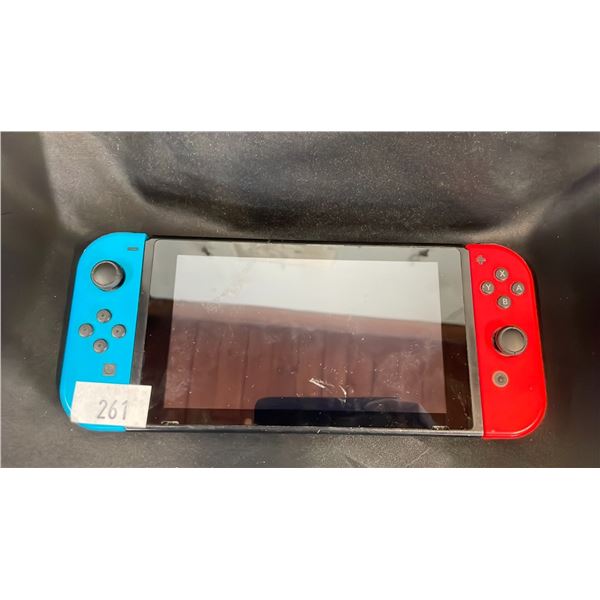 NINTENDO SWITCH CONSOLE WITH JOYCONS (NO CHARGER)