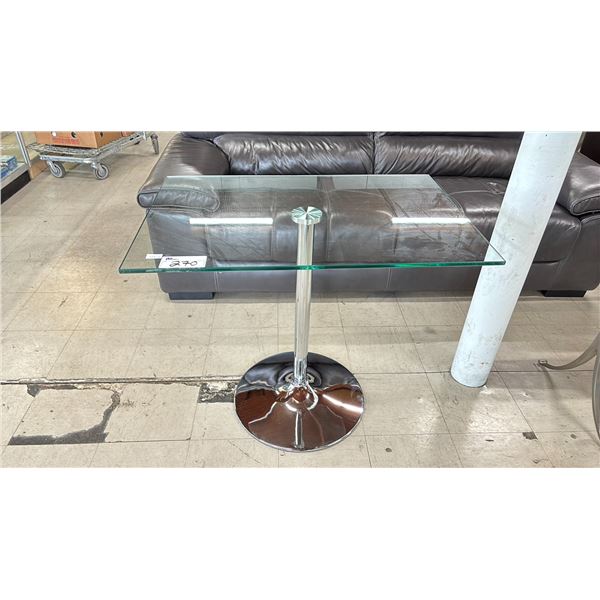 TEMPERED GLASS TOP CHROME BASE TABLE