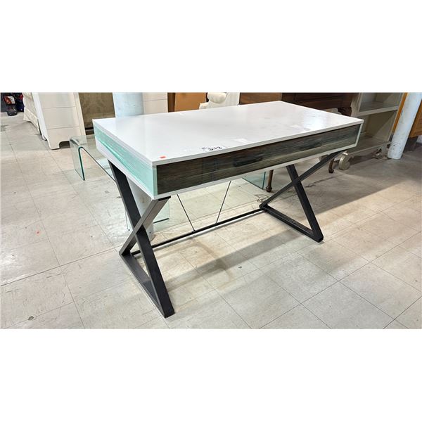 BLACK & WHITE 2 DRAWER DESK