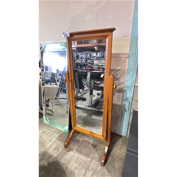 WOOD FRAMED SWIVEL ADJUST MIRROR 27" X 61"
