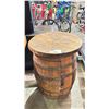 Image 1 : OAK BARREL BAR CABINET