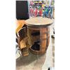 Image 2 : OAK BARREL BAR CABINET