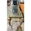 Image 2 : GLASS TOP METAL HALL TABLE 45" X 18" X 29"